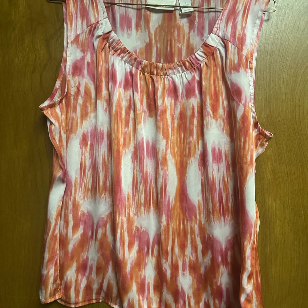 Chico’s pink and orange sleeveless top NWT